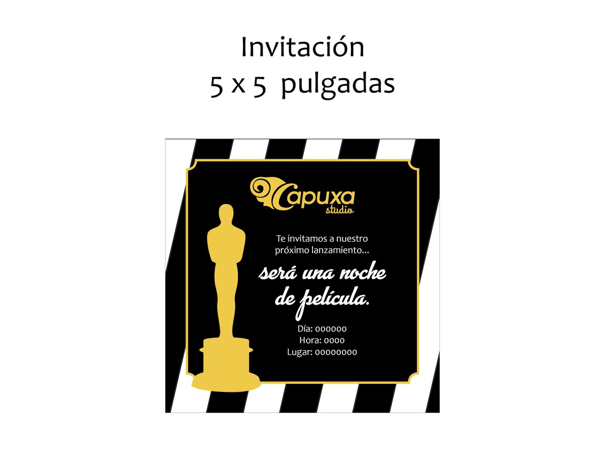 CapuxaStudio's tweet image. Diseña un #branding estilo premios #Oscar para tu próximo evento: Invitación, mantel individual, banner de bienvenida, etiqueta para botella de agua y una sopa de letras. #Oscars2019 #Indesign #OscarNoms #Marketing #Advertising  youtu.be/n6dcPk5dZ_E