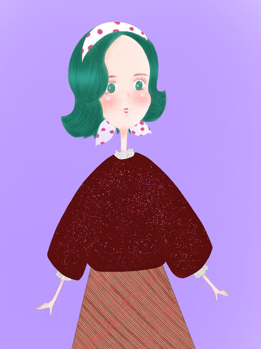 Nanami No Twitter 少し昭和めだけど今どきな感じの女の子を描いてみました 絵 イラスト アート Art レトロ感 女の子 りんご Ringo Ipadpro Clipstudio クリップスタジオ