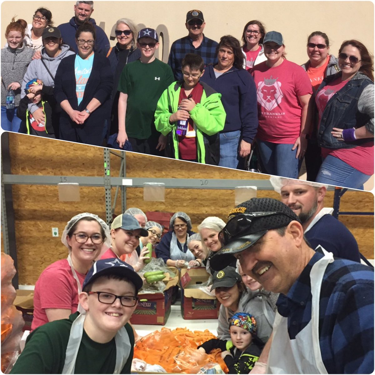 ⁦<a href="/FranklinLionsWF/">Ben Franklin Lions</a>⁩ volunteers give back to our community ⁦bagging 2105 lbs of produce 🥕🥒🥗 for ⁦<a href="/WFAFB/">WF Area Food Bank</a> 🤜🏻🤛🏻⁩  #iamwfisd #lions26 🦁 #takeithigher