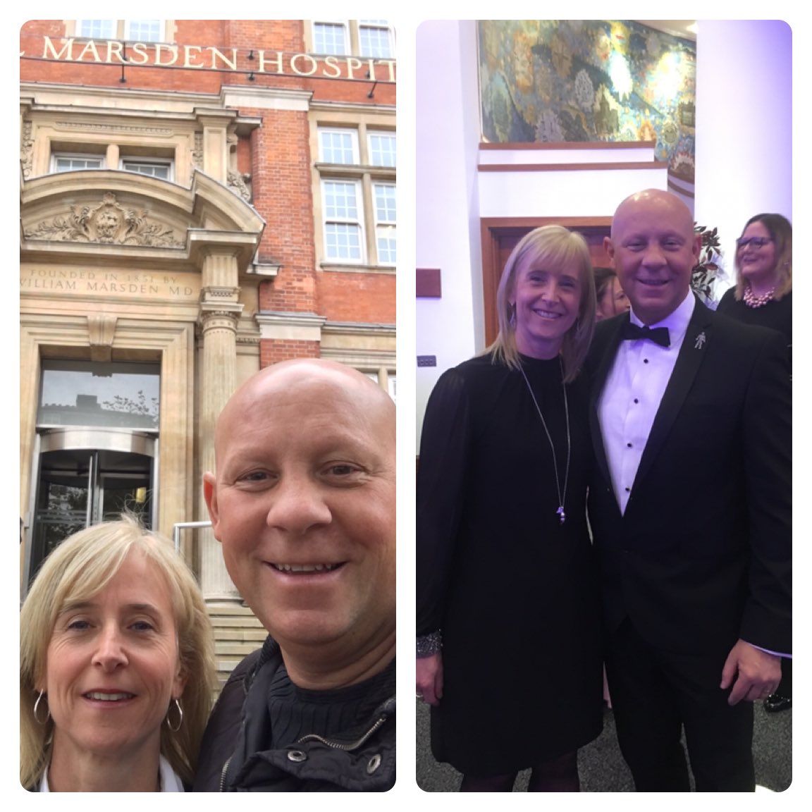 2 years ago today we were heading into the Royal Marsden for my first Chemotherapy session tonight we are celebrating at the Scottish Pharmacy Awards. #Blacktie #poshfrock