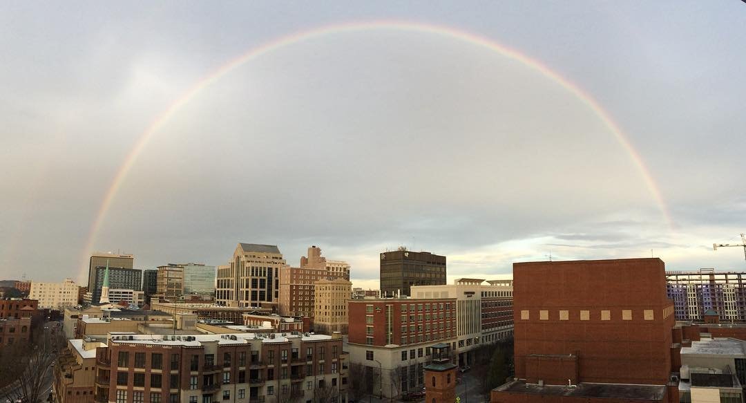Greenville_SC's tweet photo. Come see what lies at the ends of the rainbow, and everything in between! Get your FREE 2019 #yeahTHATgreenville Visitor's Guide here: https://t.co/Qij7eZp6gJ

[📷: @UPontheRoofGVL] https://t.co/sUOQ8UTHRO