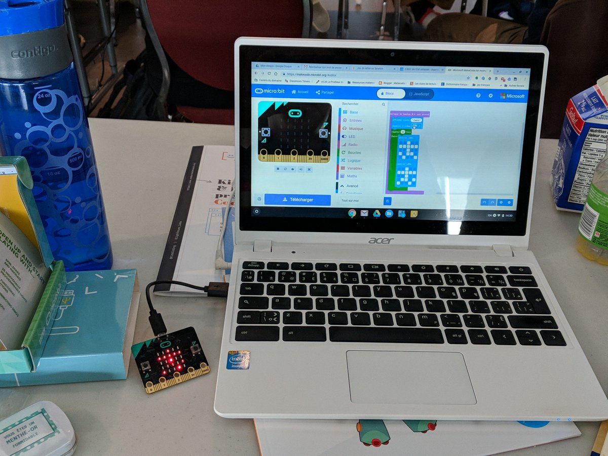 Même la fin de semaine nous apprenons. @KidsCoding #microbit #CoderCreerEduquer