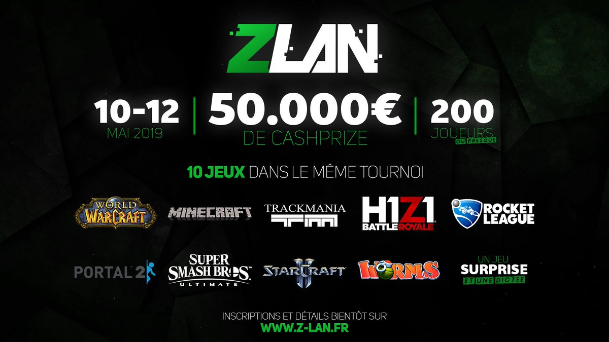 ZeratoR's tweet photo. Merci à tous, nouvel événement français, qui va j'espère bousculer un peu les habitudes et le gaming en France. Inscriptions et infos précises très bientôt. Restez pas loin!
#ZLAN https://t.co/H6aBNaFM5p