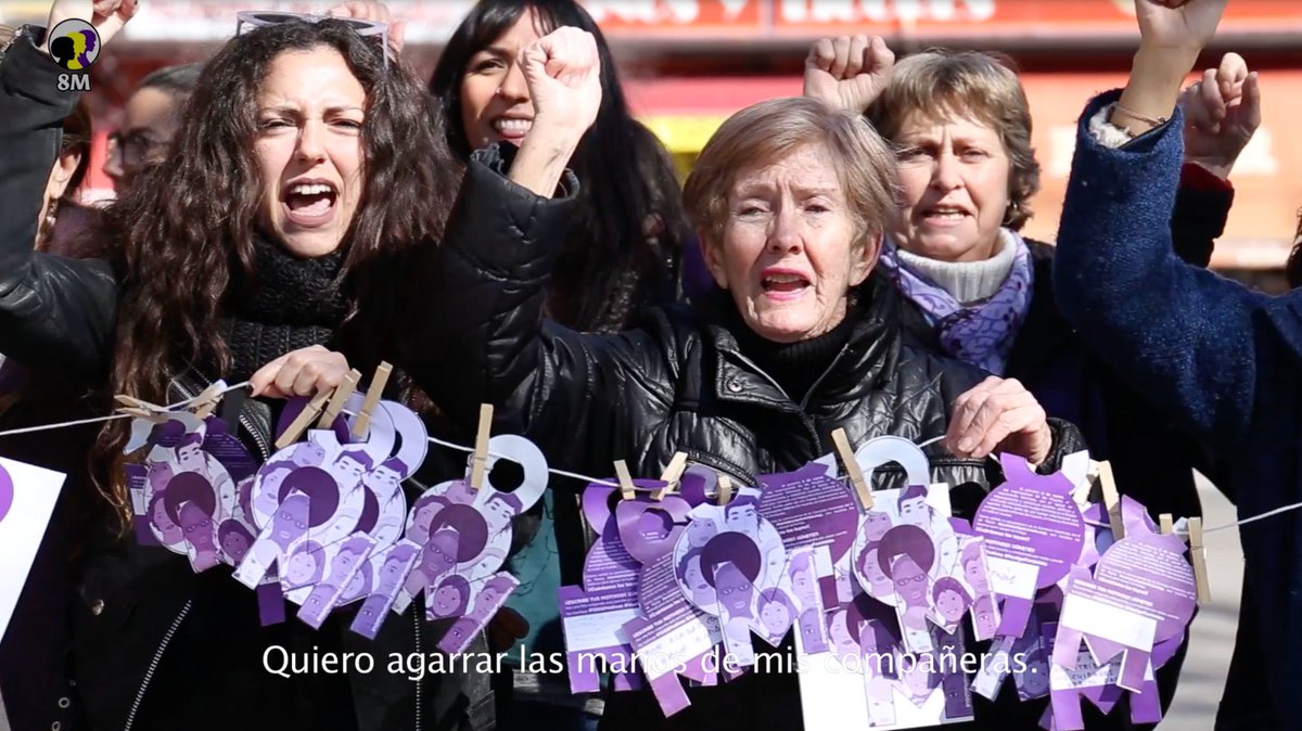 FeminismosMad's tweet photo. Y para cerrar este #Eventazo8M... ¡Ya está aquí la canción de la #HuelgaFeminista! Una preciosidad de Arte Muhé 💜

"La calle es nuestra otra vez, el silencio ahora es coraje, hoy paramos porque hay mucho que tejer, que esta huelga es imparable".

PLAY 👉 https://t.co/XADUYpbATL https://t.co/Qu0SeXH3SX
