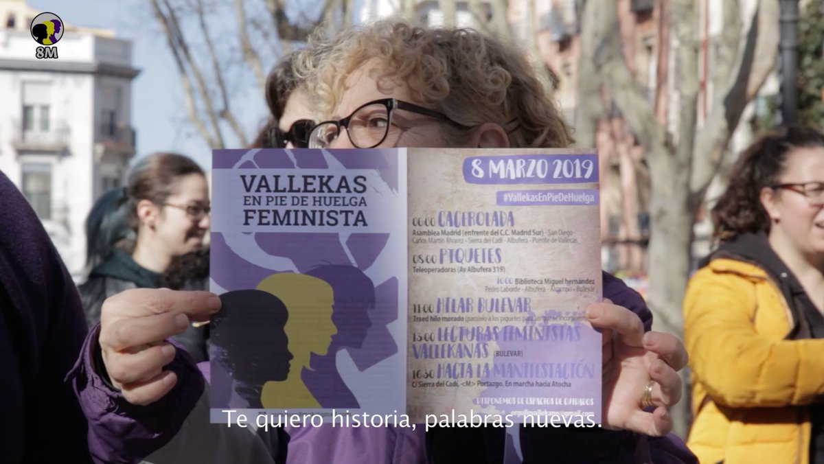 FeminismosMad's tweet photo. Y para cerrar este #Eventazo8M... ¡Ya está aquí la canción de la #HuelgaFeminista! Una preciosidad de Arte Muhé 💜

"La calle es nuestra otra vez, el silencio ahora es coraje, hoy paramos porque hay mucho que tejer, que esta huelga es imparable".

PLAY 👉 https://t.co/XADUYpbATL https://t.co/Qu0SeXH3SX