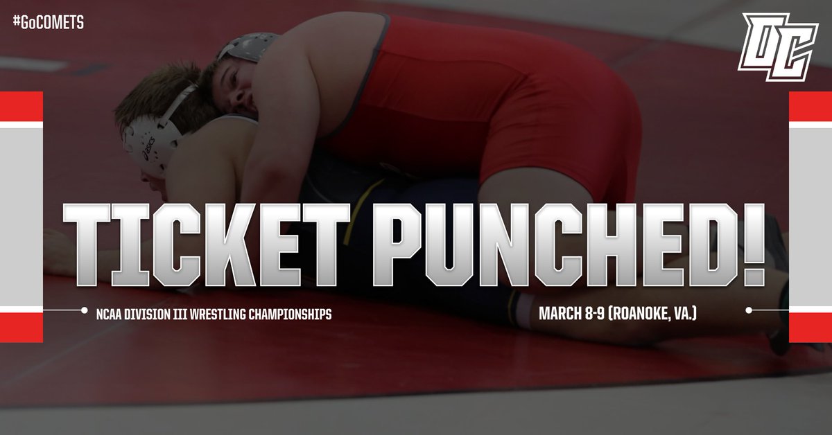 OlivetAthletics's tweet photo. Trevor Piggott from @WrestlingOlivet team wins his third-place match, 12-7, to punch his ticket to the 2019 @NCAADIII Wrestling Championships. #GoCOMETS #OCNation #d3wrestle https://t.co/f0XBKIeAqA