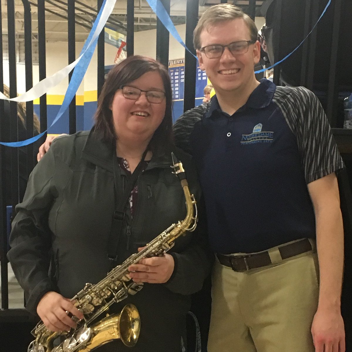 NDCPerforms's tweet image. We love when Alumni come and play with the Pep Band! Thanks Laurie Shorts for coming to visit from Pennsylvania! #Classof2015 #NDC #NDCPerforms