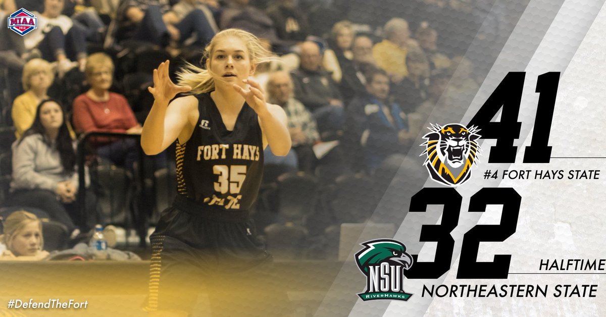 FHSUWBB's tweet photo. Halftime in Tahlequah - Tigers lead by nine! #DefendTheFort #MIAAwb https://t.co/V9apIw5Hn3