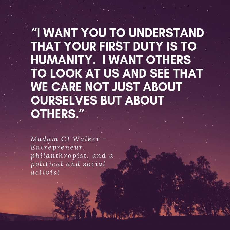 LawrenceFA85's tweet photo. February is Black History Month and we’re celebrating by sharing inspiring quotes from some prominent figures in American history. Today’s quote comes from Madam C.J. Walker. https://t.co/5fxJWb6fhu