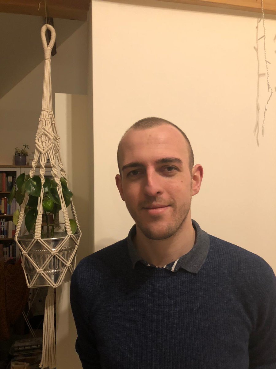 MarkFeijt's tweet photo. Oh, completely forgot to share. I am (almost) bald, Twitter! 😁 And we have a hanging plant in our house. Also nice. https://t.co/lqTBQTsJWu