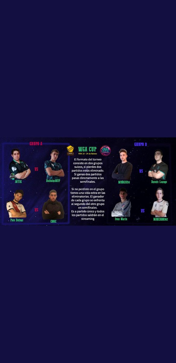 Mungui14_'s tweet photo. Mañana se disputa la #WGACup, será un placer poder participar.
Hay que destacar el esfuerzo y la ambición que se ha puesto para organizar el torneo. Vaya currada!! @WGA_eSports https://t.co/fsVXild8sX