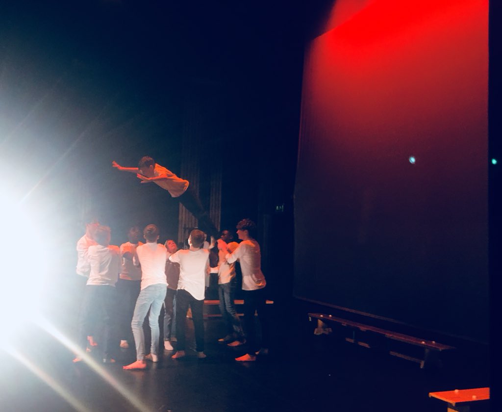 NSBExpArts's tweet photo. Amazing leap of faith for Seb in ‘Brother’ @thecorecorby #NDance @youthdance @Dance_4 NSB Prodigy https://t.co/tSSIMk3yYv