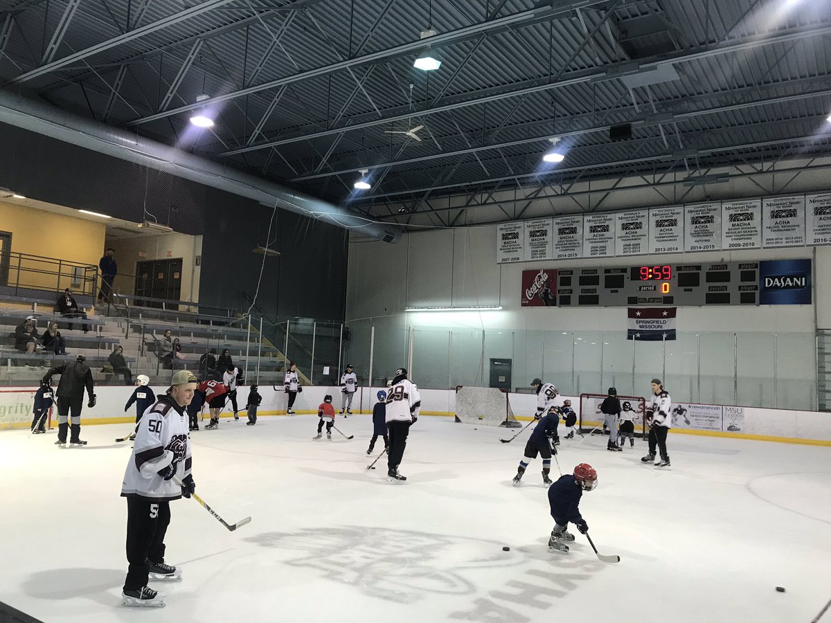 The boys had a good time helping out at try hockey for free today!!