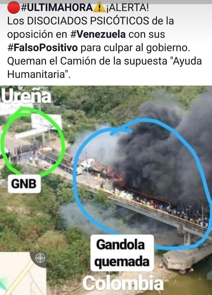 Emiliano Nicaragua (@emilianonic) on Twitter photo En esta foto se ve claramente que es imposible que el gob. Venezolano quemara los camiones. Es MENTIRAAAAA creando escusas para justificar intervencion gringa. <a href="/SomosMD2/">Somos dos</a> <a href="/teleSURtv/">teleSUR TV</a> <a href="/NicolasMaduro/">Nicolás Maduro</a> <a href="/DiazCanelB/">Miguel Díaz-Canel Bermúdez</a> <a href="/Js19dejulio2/">Js19dejulio.</a> <a href="/ONU_derechos/">ONU Derechos Humanos - América del Sur</a> <a href="/ONU_es/">Naciones Unidas</a> En esta foto se ve claramente que es imposible que el gob. Venezolano quemara los camiones. Es MENTIRAAAAA creando escusas para justificar intervencion gringa. <a href="/SomosMD2/">Somos dos</a> <a href="/teleSURtv/">teleSUR TV</a> <a href="/NicolasMaduro/">Nicolás Maduro</a> <a href="/DiazCanelB/">Miguel Díaz-Canel Bermúdez</a> <a href="/Js19dejulio2/">Js19dejulio.</a> <a href="/ONU_derechos/">ONU Derechos Humanos - América del Sur</a> <a href="/ONU_es/">Naciones Unidas</a>