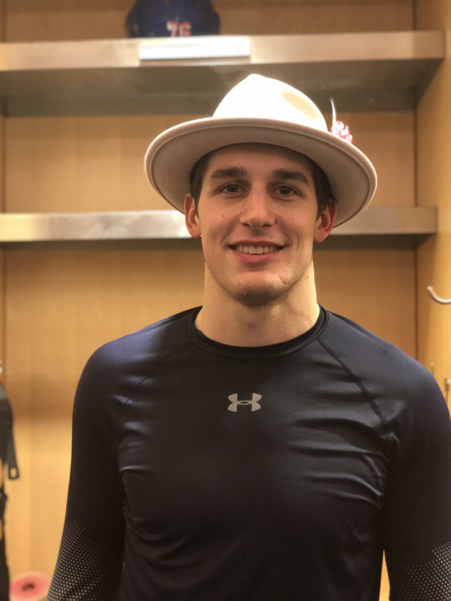 NYRangers's tweet photo. #NYR Broadway Hat for Brady! https://t.co/cJF5eq5psh