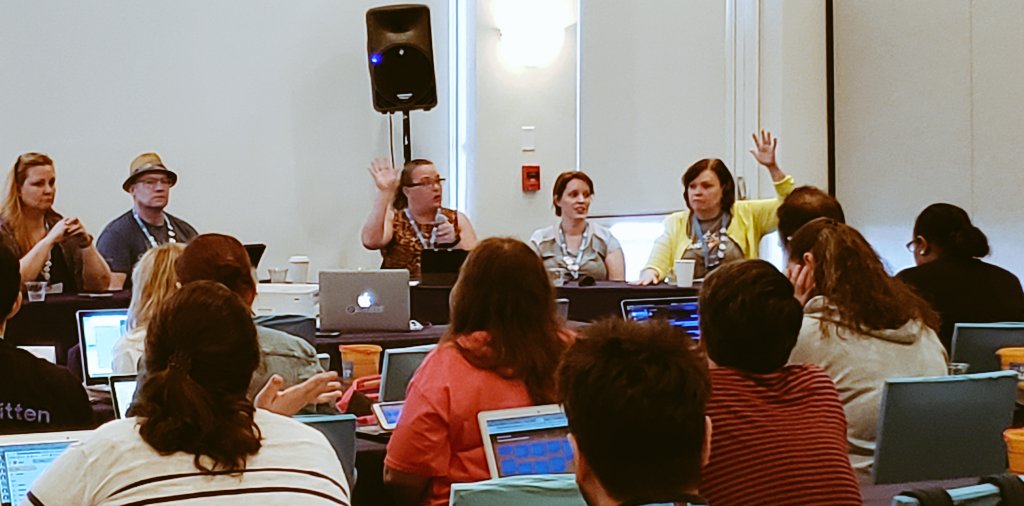kirkscorner's tweet photo. #nearpod #paneldiscussion at #NearpodTransform legit just talked about their experiences with #observeme! #teachers get #pdhours for visiting on specific tour rotations. #nojoke, @robertkaplinsky  and @sonrizer! https://t.co/CfpmGtf9wk