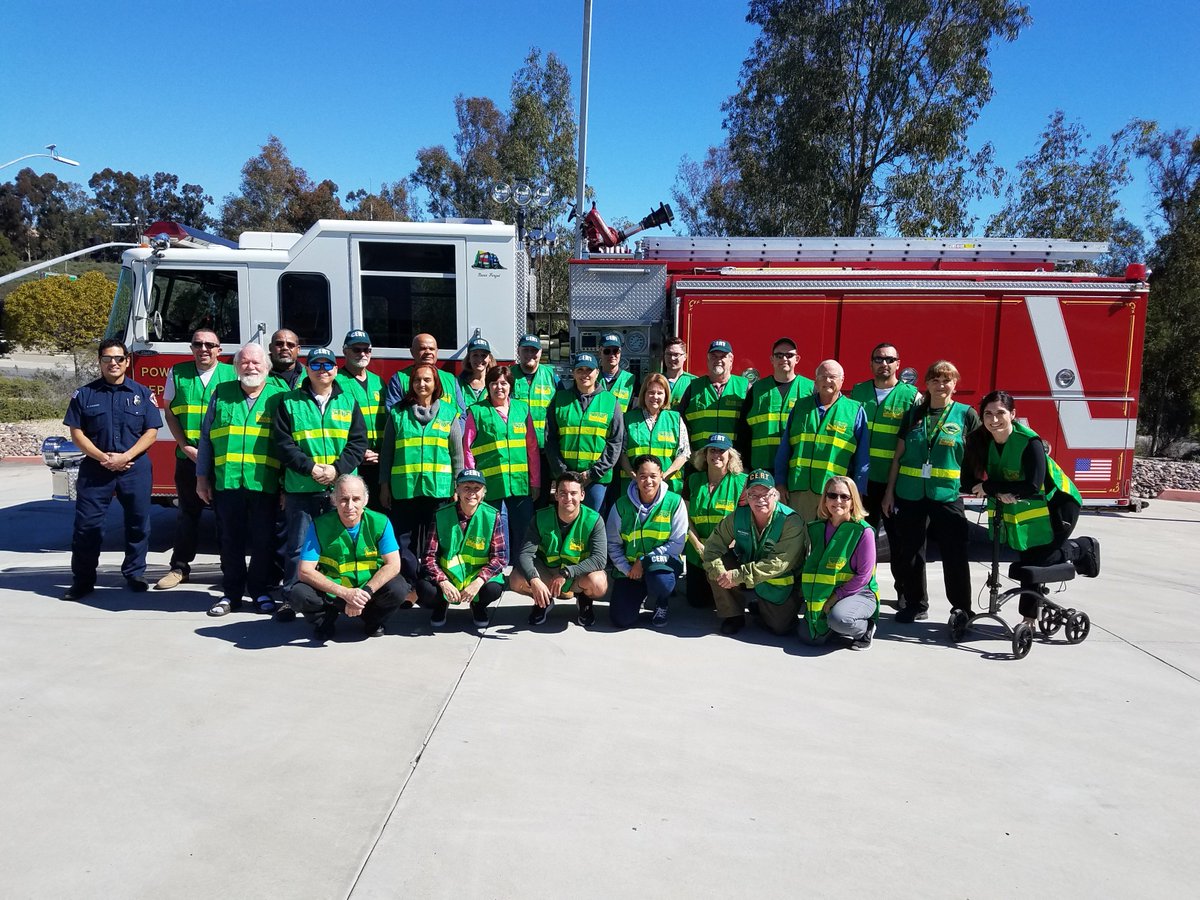 cityofpoway's tweet photo. Congratulations to Poway's 2019 CERT Academy. These local citizens are trained to support the fire department and assist their neighbors in the event of a significant local emergency. Thank you team! #volunteer #PowayPrep https://t.co/glPcTZzvH6