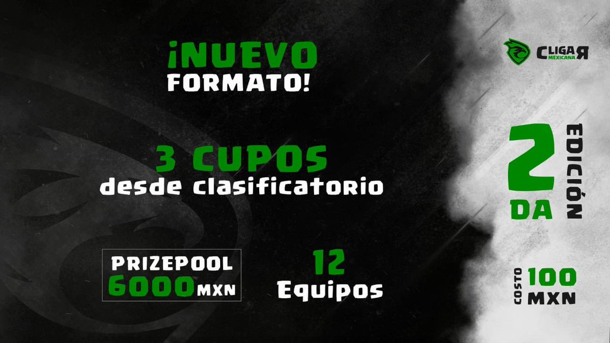 ¡¡Vuelve Liga Mexicana!!🇲🇽

📣Presentamos nuestra 2da edición.

💠Todos los equipos que cuenten con al menos 6 jugadores mexicanos en su plantilla podrán participar en los clasificatorios.

💠Para más información, envíanos mensaje directo.📩

#LigaMexicanaCR #LaMejorLigaDeMéxico