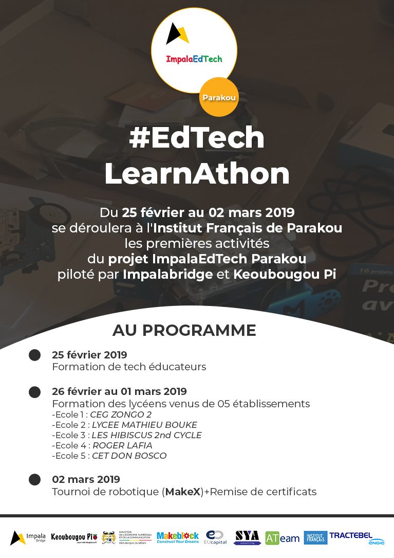 asinbenin's tweet image. Découvrez le programme détaillé du projet #ImpalaEdTech.
#TechEdu  #edtech #BeninNumerique #wasexo 
@EpitechBenin @numeriquebenin @IF_Benin @IFGU_AUF