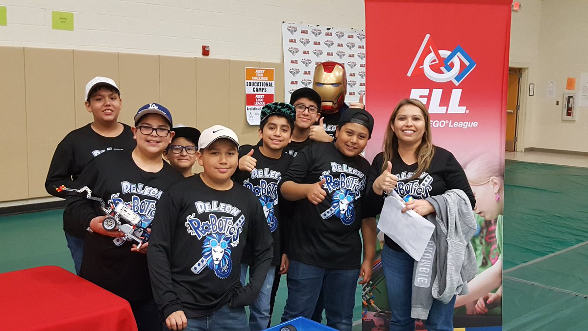 DeLeon Boys and Girls teams currently in 2nd and 4th place at Mission FLL competition!