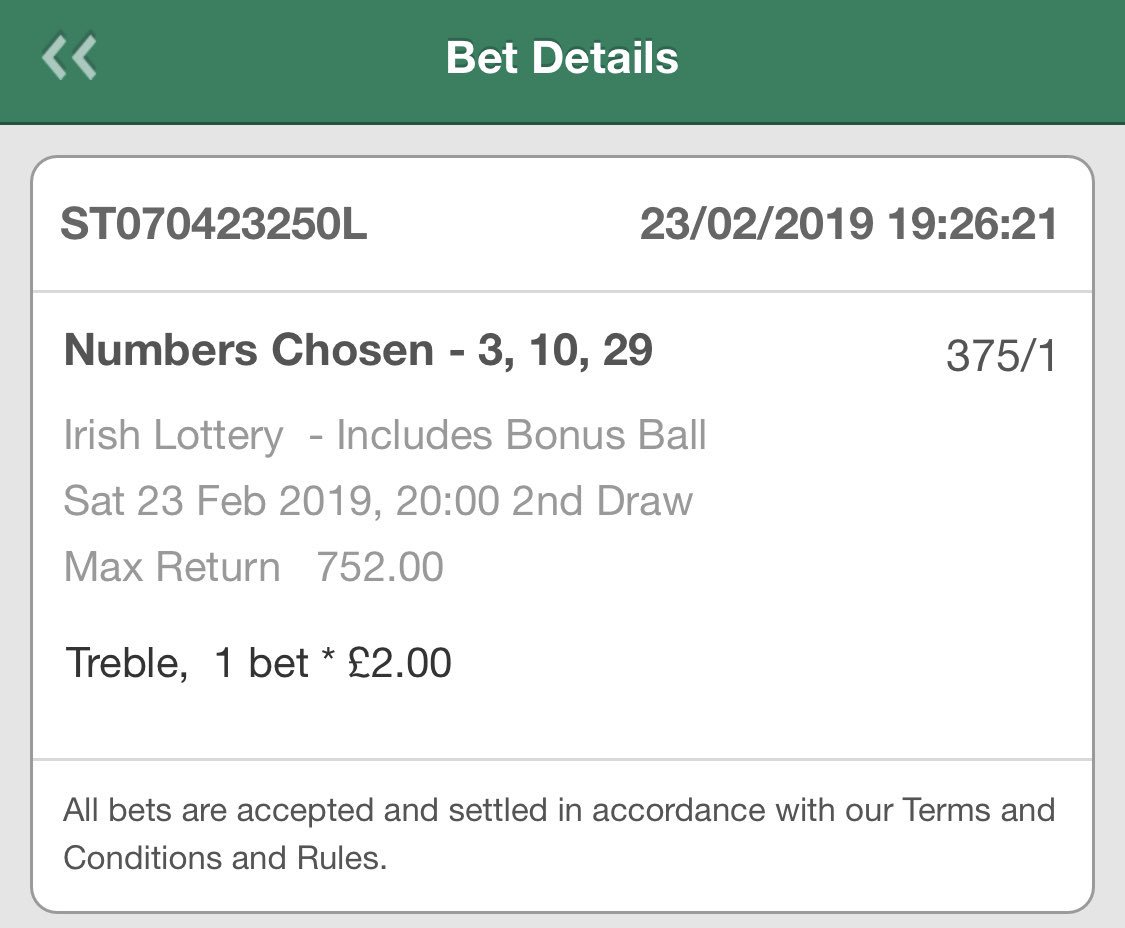 lotto numbers for 23 february 2019