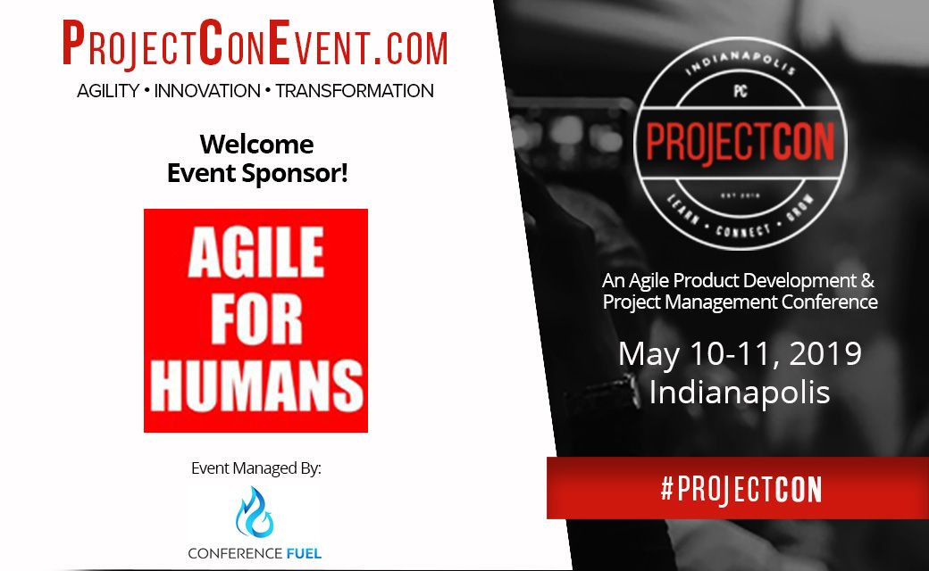 projectconevent's tweet photo. Visit the @agileforhumans exhibitor booth at #ProjectCon on May 10, 2019 in Indianapolis. We thank them for helping to make this EPIC Agile Delivery and #ProjectManagement conference a success. PROMO:PC2019. #agilecon #indyprojectcon #pmot #agile https://t.co/c1P1w8qOlY https://t.co/bOvVBEdo5n