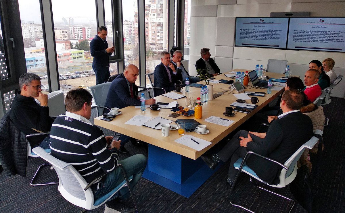 AmchamBulgaria's tweet photo. Corner view of yesterday's @AmchamBulgaria #DigitalCommittee meeting planning great event on #innovation, #startups and business environment #improvement.
@Ivatedi, @IravanHira, @bulpros_com, @Cargill, @ProgressSW, @SoftwareGroupBG @Microsoft @CiscoEMEAR, @IBMEuropePolicy https://t.co/Adb6RI5SGt