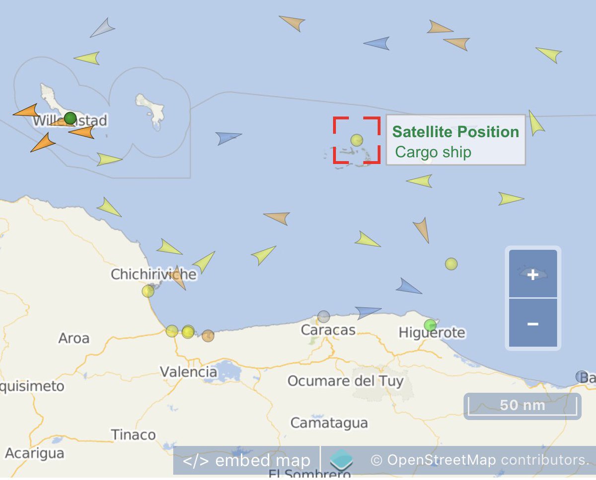 Rudynievestv's tweet photo. |Información preliminar| #Now 

Armada naval bolivariana con posibles intenciones de interceptar buque de ayuda humanitaria que salió desde Puerto Rico. #TrackLive 

(Bolivarian navy with possible intentions to intercept humanitarian aid ship that left from Puerto Rico) https://t.co/bHpDsoCeCj