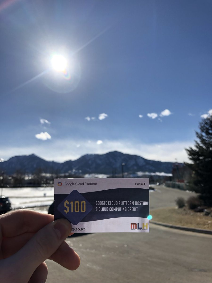 MLHacks's tweet image. Elevate your project 🏔 at #HackCU with $100 of @GCPcloud credit!!!