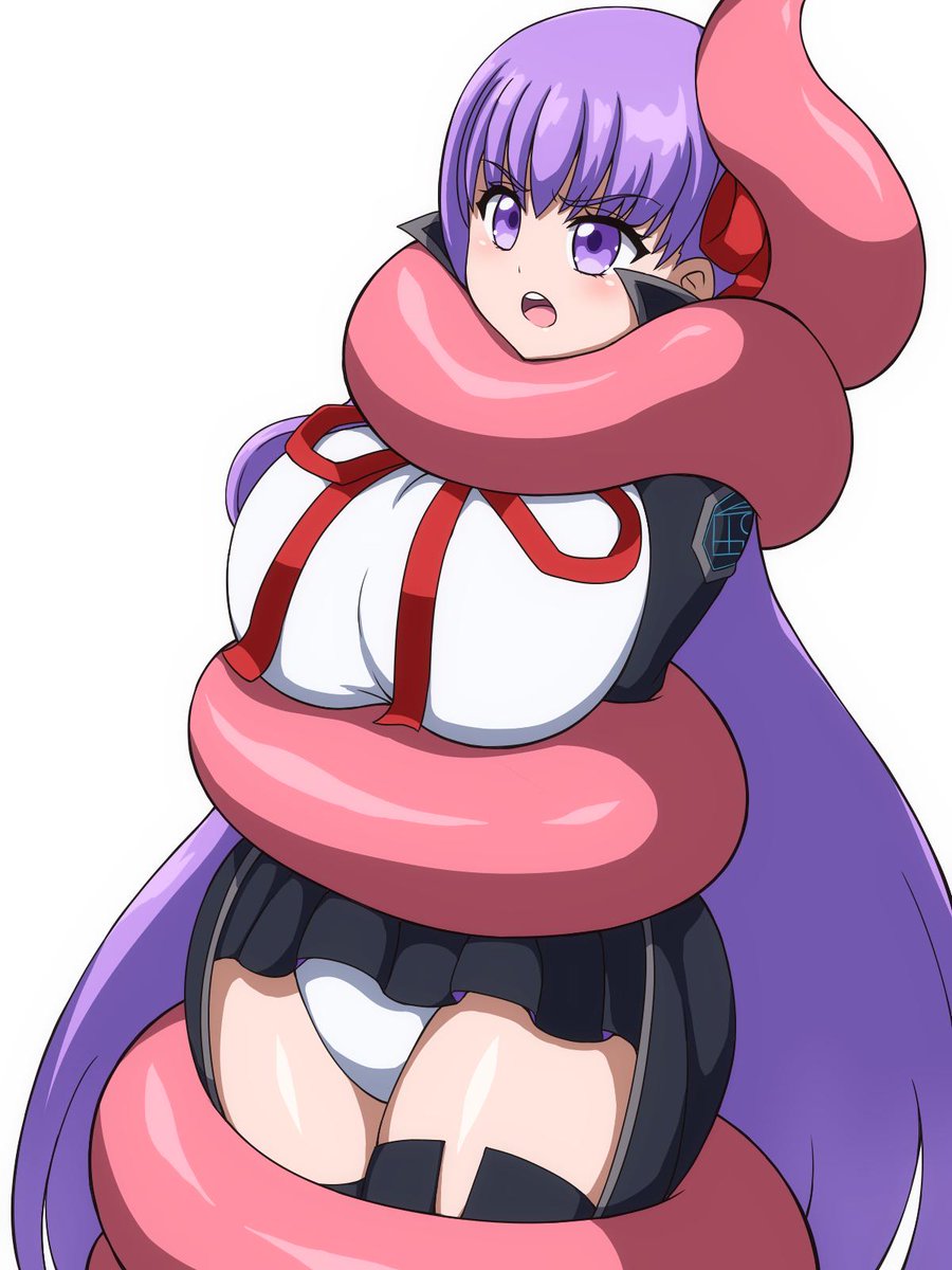 触手に捕まりギュウギュウに締め付けられるBBちゃん 