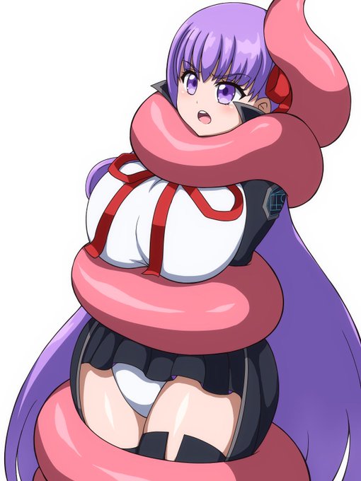 触手に捕まりギュウギュウに締め付けられるBBちゃん 