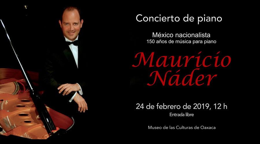 Este domingo 24 de febrero, Mauricio Náder ofrecerá un concierto de piano titulado: "México Nacionalista". Invita el #INAH en el <a href="/CCulturalStoDom/">C. Cultural Sto. Dom</a> de la ciudad de #Oaxaca #EntradaLibre Info: bit.ly/2ShOajS