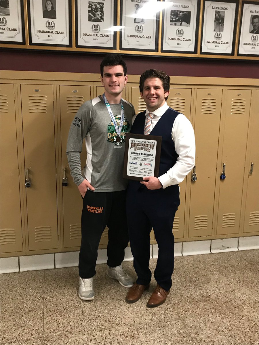 Two Andrews, two celebrations.  Congrats to our very own Coach Flanagan on his induction today into the Region 4 HOF. Thank you for believing in me and showing me ANYTHING is possible!! @VilleCoachFlan