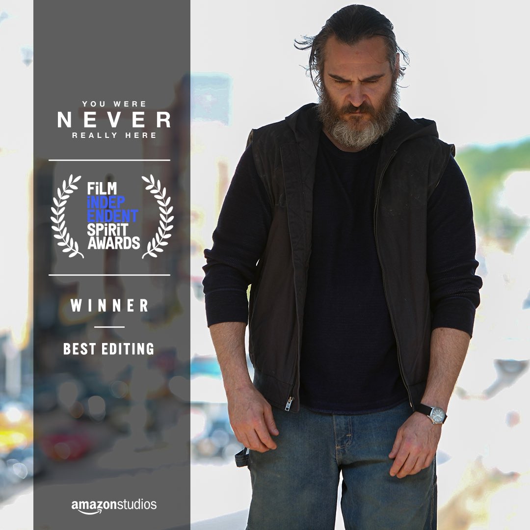 You Were Never Really Here is so masterfully edited. Congrats to Joe Bini on his well-deserved #SpiritAwards win.