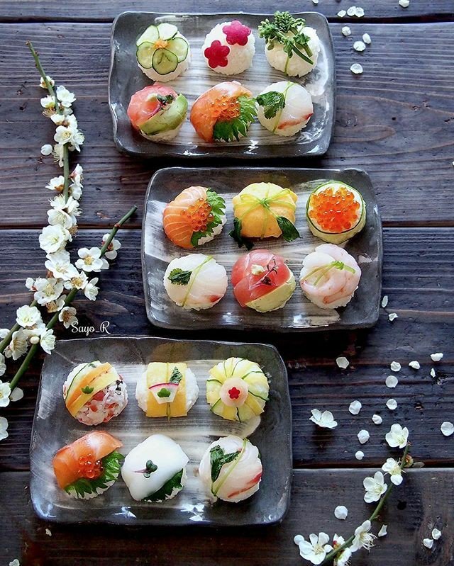 alwaysushii's tweet photo. Temarisushi, also known as sushi bonbons or sushi balls 💕 https://t.co/cpBcDuzPjM