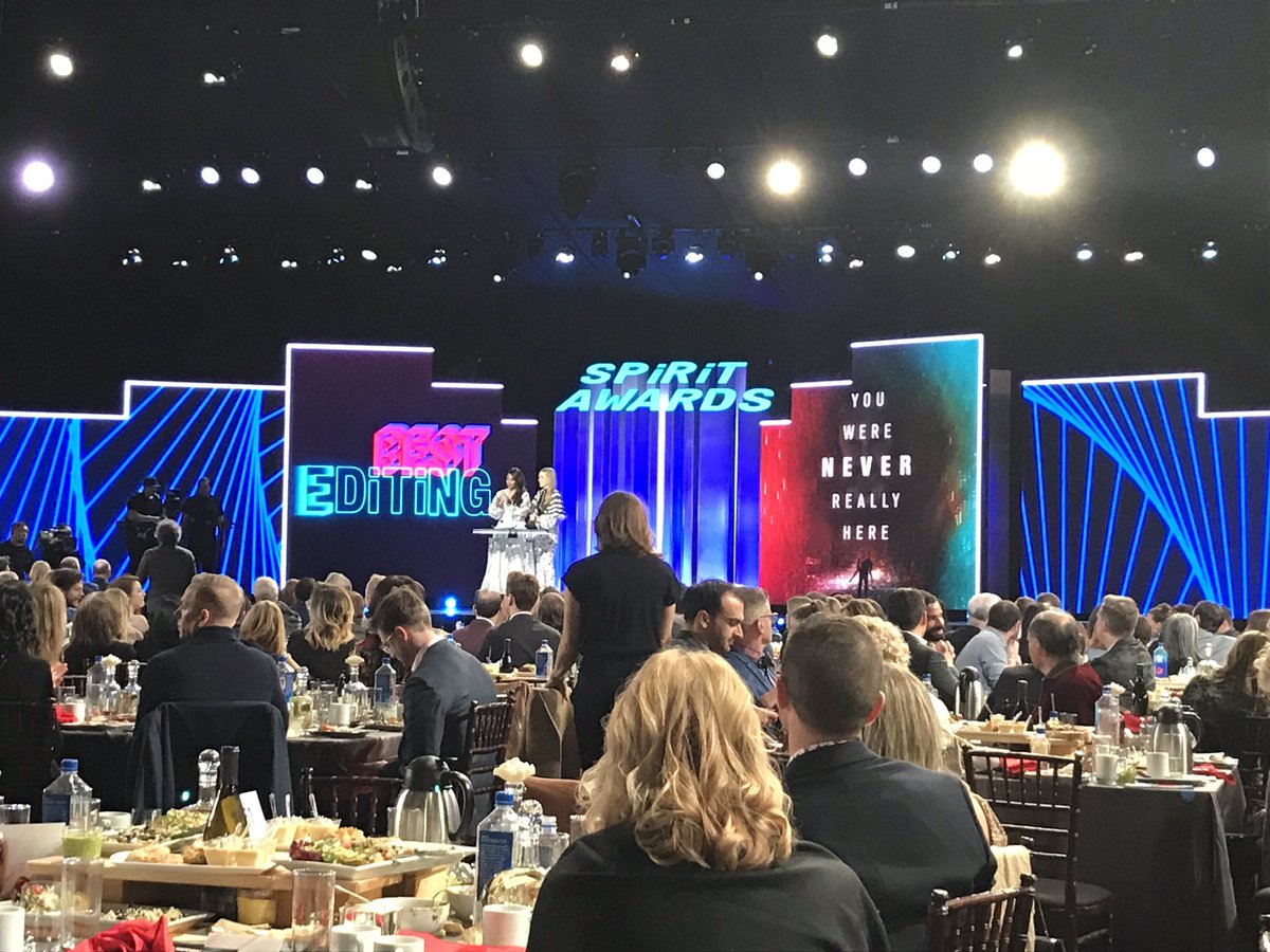 The single most deserving win of the season? Joe Bini takes Best Editing for YOU WERE NEVER REALLY HERE. #SpiritAwards