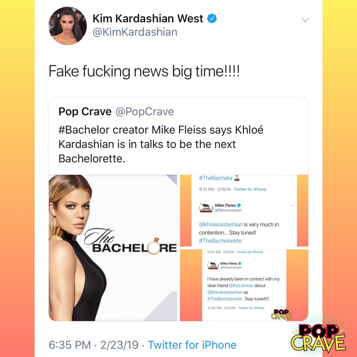 Pop Crave on Twitter ".KimKardashian denies Bachelor creator Mike(01)