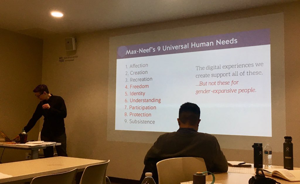 Skye_sant's tweet image. It was amazing to see minds expanding IN REAL TIME as they talked with Jules @juropel about ‘Universal Design for All Genders’ #WIAD19 #DesignForDifference