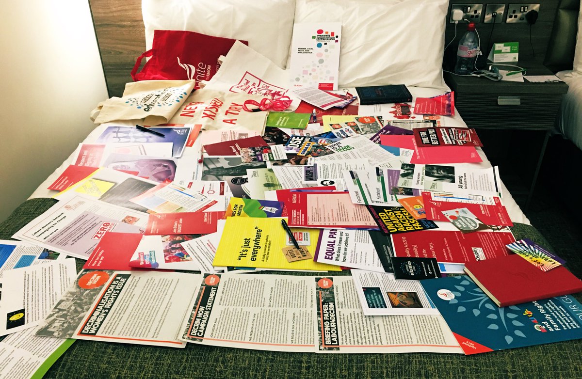 HendonLabWomen's tweet photo. Just a little light reading from @UKLabour’s National Women’s Conference #LabWomen19! Gotta feed all this back to @HendonLabour CLP!!! Thank god for the tote bags to carry it home 😜 Roll on Day 2 🤩 https://t.co/Q32CS6z7Bl