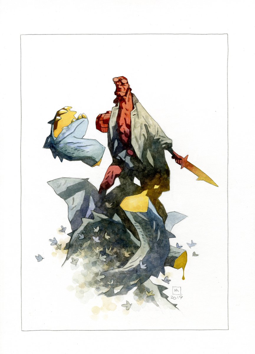 artofmmignola's tweet photo. Saturday's painting #hellboy https://t.co/eo2WgmWdB6