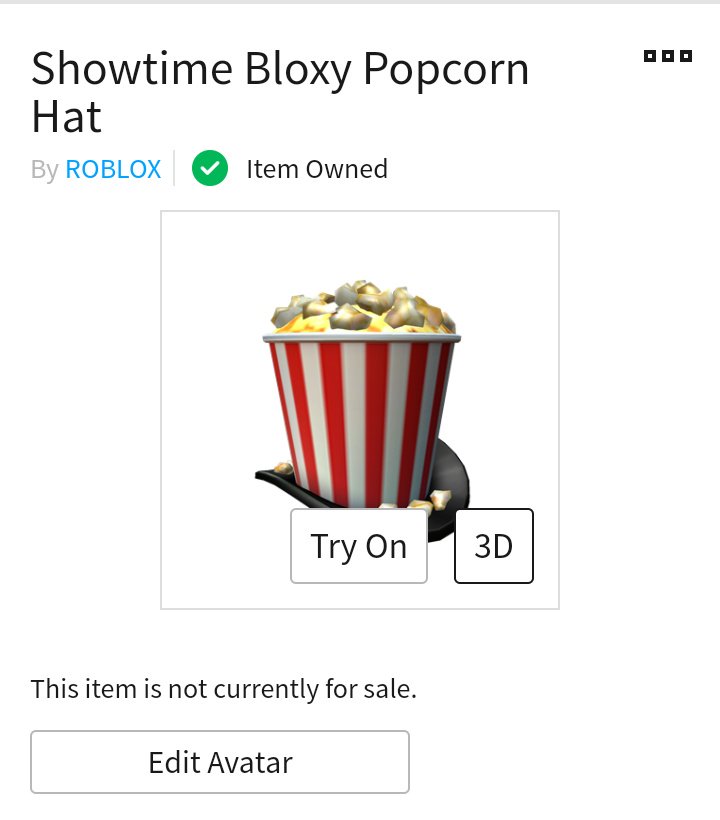 8giggaming On Twitter Get A Free Popcorn Hat On Roblox Use Code Ilovethebloxys Redeem Code Here Https T Co Hdrjqlccie Roblox Free Bloxyawards Robloxpromocodes Https T Co Auiw4ob7y4 - roblox should put some hats that are unavailable to get on