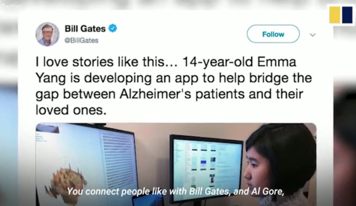 GParidi's tweet photo. ● Emma Yang: The 14-year-old app creator making waves in the tech industry
(Video) https://t.co/R4ySzYtvgc
She is now the founder of Timeless a STEM advocate and an award-winning innovator at the age of 14
In 2015 won II place in the Tech.Challenge
#youngpeople #empowers #skills https://t.co/Exk1TSkNbr