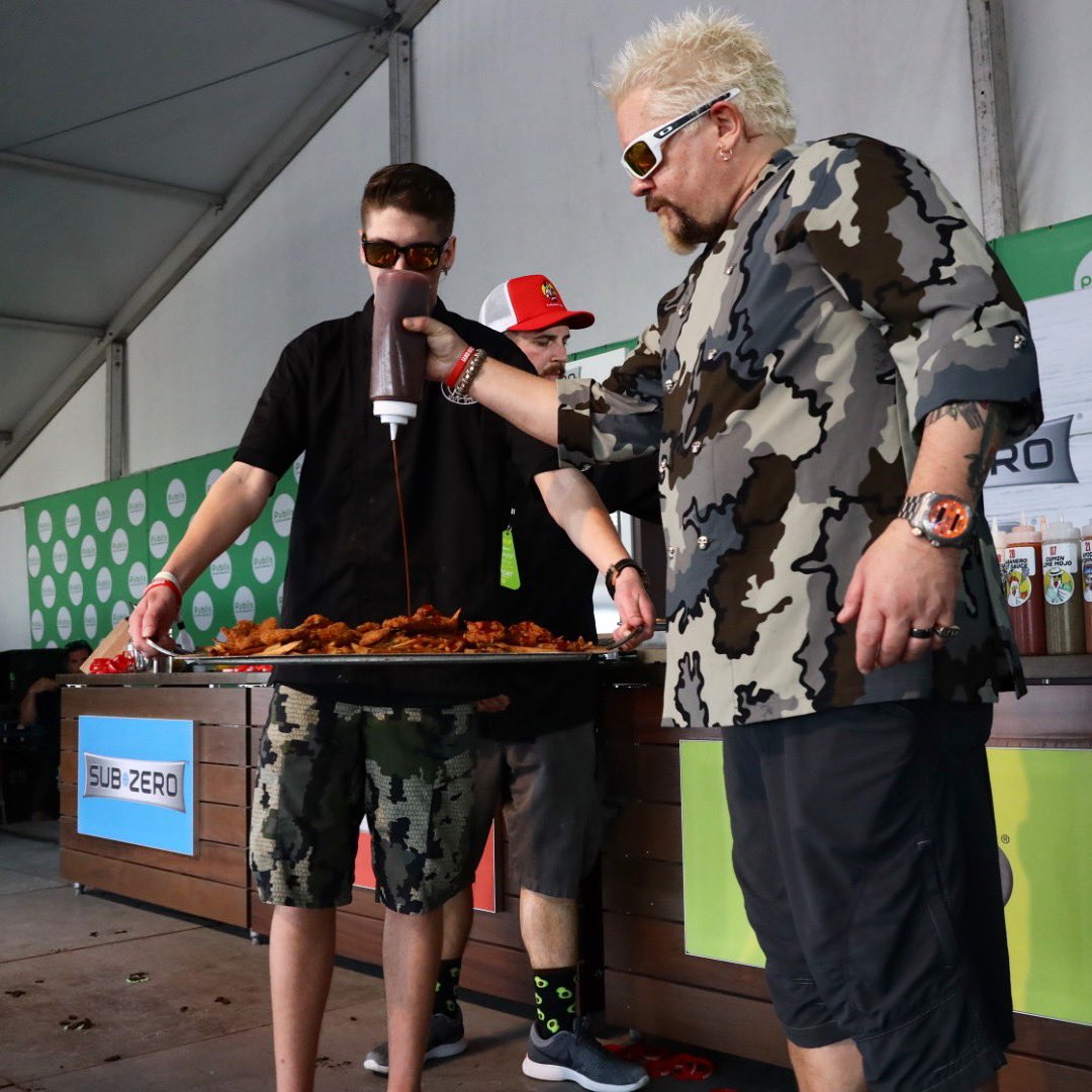 chickenguy's tweet photo. We’re brining #flavortown to Miami, one chicken tender at a time @SOBEWFF! 

@Emeril @GuyFieri @RealRobertEarl 
#sobewff #chickenguy #SOBEWFF https://t.co/fRQ4y2VHKY