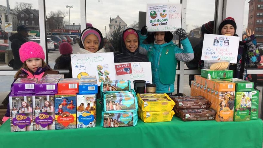 What's inside a box of Girl Scout Cookies? A lifetime supply of confidence-building adventures for girls? You bet! (Photo: Troop 62179 of #JamaicaPlain) bit.ly/2t2DDPv #NationalGirlScoutCookieWeekend