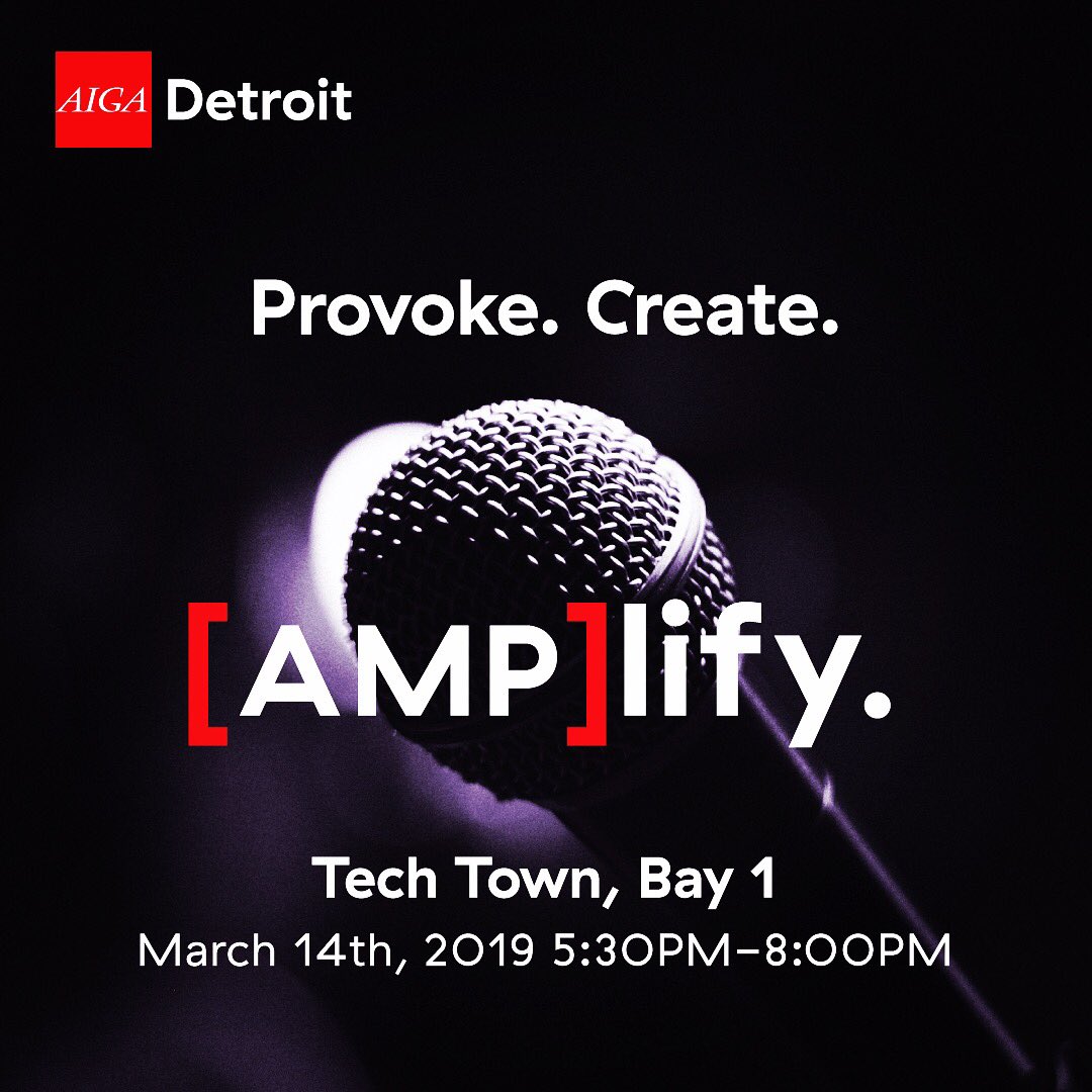 AIGADetroit's tweet photo. Provoke. Create. [Amp]lify.

Join us, Session 1 Launches 🚀 
Thursday March 14, 5:30pm @techtowndetroit in Bay 1
Amplifier: #RoslynKaramoko

$15 General Admission 🎟 
$20 at the door 🚪
https://t.co/90g0ONJWkI

#AMPDet #Detroit #Design #Creative #changemakers #Local https://t.co/9Ll9hZykfp