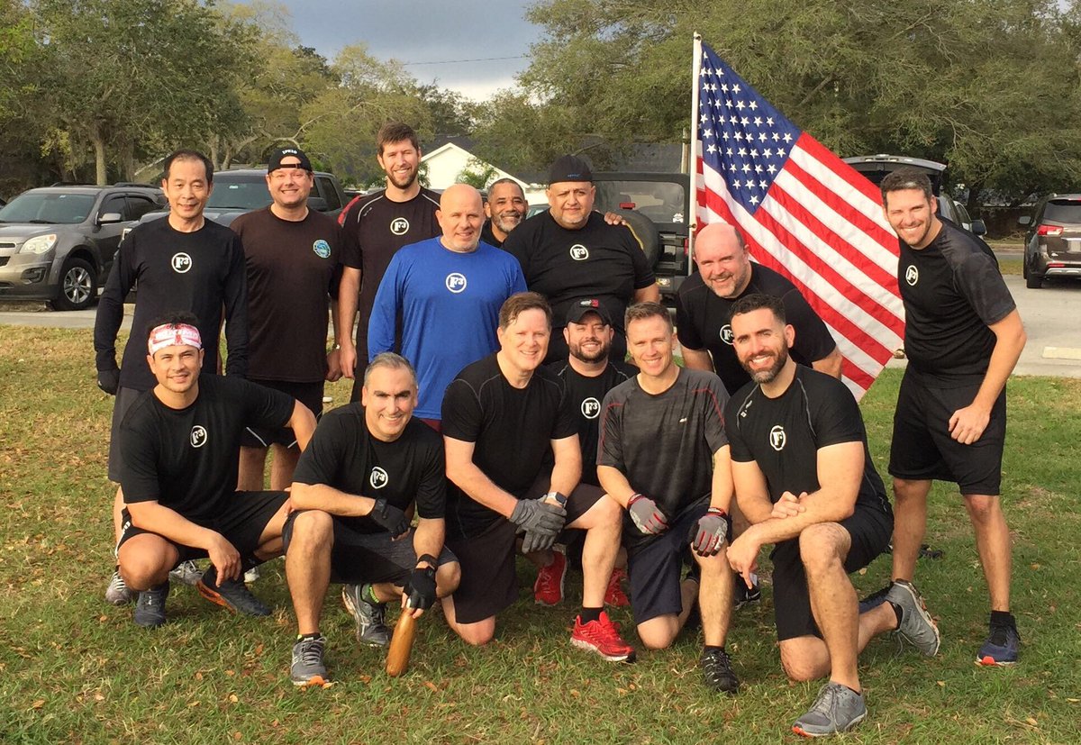 F3Orlando's tweet photo. 2 workouts this morning. 16 at #ChainLocker for an @Inspk2rGadgetF3 Q (Farmageddon) and 9 more, including two 2.0 #FNGs @ Titusville for a @d8r4fr Q. Welcome #SharkBait and #Squirrel. @F3Nation @F3Fng #1stBell #ISI #DRP https://t.co/UQBHAhAlYh