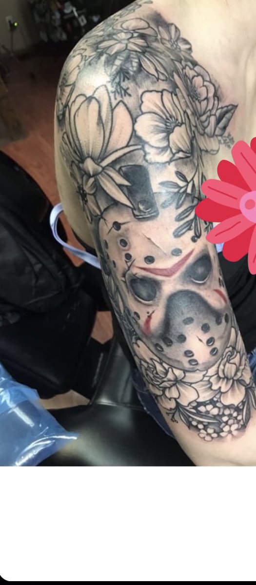___kkp___'s tweet photo. #newink #jasonfridaythirteenth #jasontattoo ... posted my last dope ink on here so here’s another piece I just got done https://t.co/oiweQxir4Y