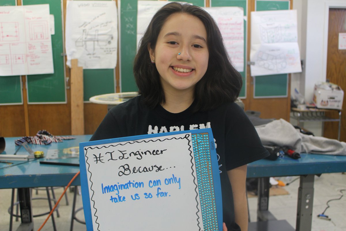 HK1660's tweet photo. It's #NationalEngineersWeek! Vivian engineers because imagining can only take us so far. #IEngineerBecause #omgrobots #hk1660 https://t.co/41wL6aWFjw