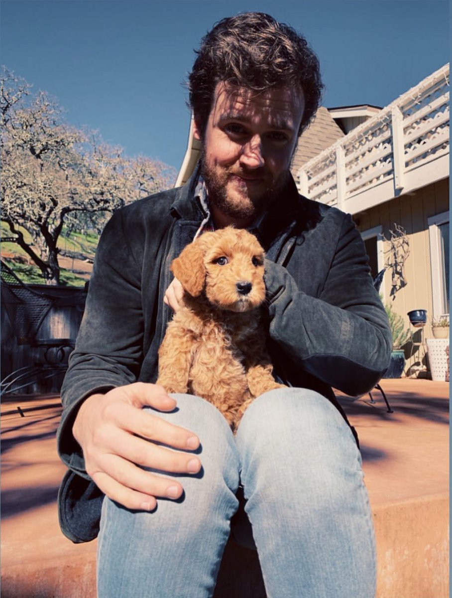 Jack Cutmore-Scott and his new dog 😍