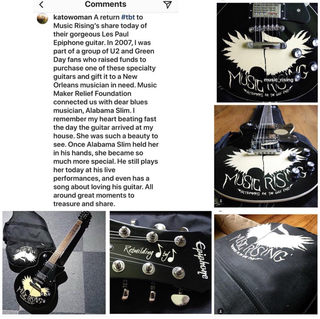 U2_Ritababy's tweet photo. PLEASE ENLARGE TO read post by @irenekato our work is NOT DONE! Help us in #bringingBackMusic thx to #TheEdge of @U2 &amp; #BobEzrin of @RealMusicRising &amp; @HollandsOpusFdn ! Please click on my link in bio for more info! #RT PLZ help us recover more with floods &amp; fires we need you!🙏🏻 https://t.co/wrBVm4HP5d